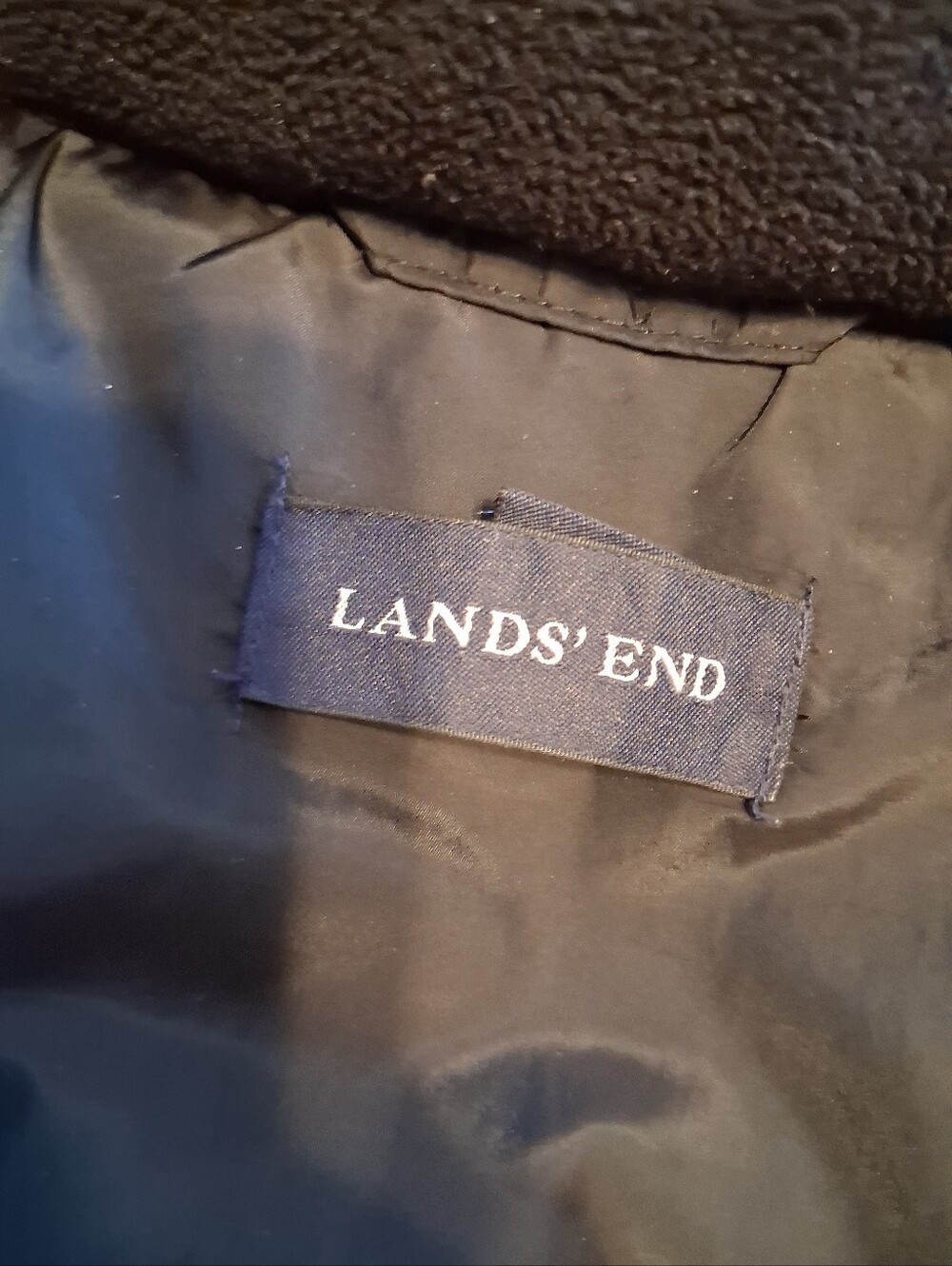 Lands' End Black Puffer Long Jacket - Picture 6 of 11